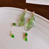 Wholesale Women's Handmade Plastic And Resin Flowershaped Tassel Earrings Little Fresh Style