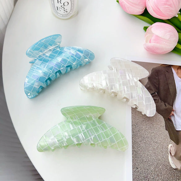 Wholesale Women's Handmade Pvc Sweet Geometric Big Crescent Hair Clip Hair Accessories
