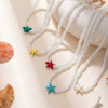 Wholesale Women's Handmade Rice Beads And Resin Clavicle Chain Necklace With Marine Elements Starfish Geometric Animal Zodiac Design