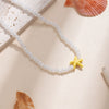 Wholesale Women's Handmade Rice Beads And Resin Clavicle Chain Necklace With Marine Elements Starfish Geometric Animal Zodiac Design