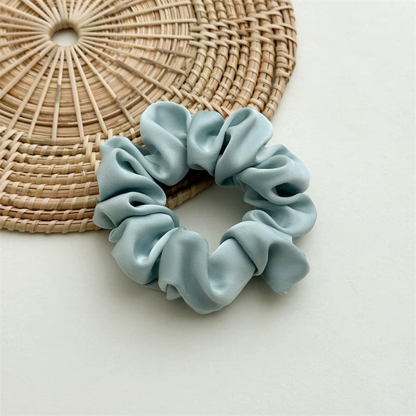 Wholesale Women's Handmade Satin Solid Color High Elastic Large Intestine Hair Band Hair Rope