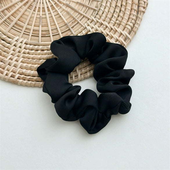 Wholesale Women's Handmade Satin Solid Color High Elastic Large Intestine Hair Band Hair Rope