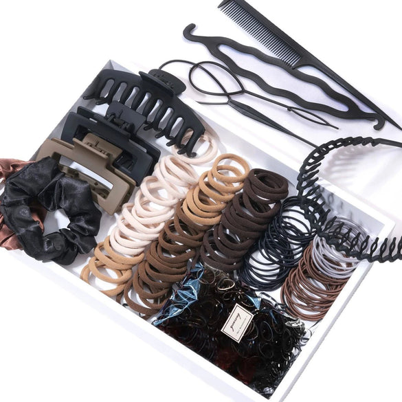 Wholesale Women's Handmade Simple Hair Accessory Set With Claw Clips And Elastic Hair Bands