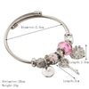 Wholesale Women's Handmade Stainless Steel Alloy Crystal Beaded Love Key Pendant Bracelet