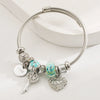 Wholesale Women's Handmade Stainless Steel Alloy Crystal Beaded Love Key Pendant Bracelet