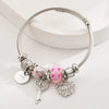 Wholesale Women's Handmade Stainless Steel Alloy Crystal Beaded Love Key Pendant Bracelet