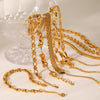 Wholesale Women's Handmade Stainless Steel Twist Chain Bracelet With Geometric Wave Pattern And Electroplating