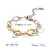 Wholesale Women's Handmade Stainless Steel Twist Chain Bracelet With Geometric Wave Pattern And Electroplating