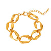 Wholesale Women's Handmade Stainless Steel Twist Chain Bracelet With Geometric Wave Pattern And Electroplating