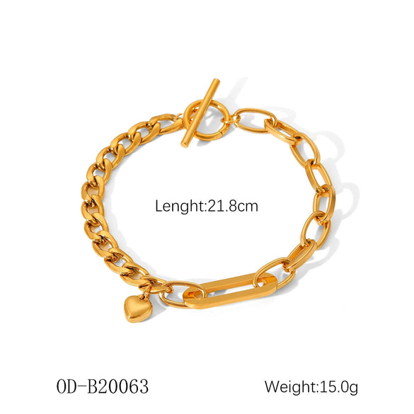 Wholesale Women's Handmade Stainless Steel Twist Chain Bracelet With Geometric Wave Pattern And Electroplating