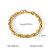 Wholesale Women's Handmade Stainless Steel Twist Chain Bracelet With Geometric Wave Pattern And Electroplating
