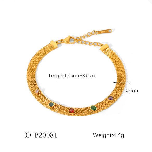 Wholesale Women's Handmade Stainless Steel Twist Chain Bracelet With Geometric Wave Pattern And Electroplating