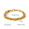 Wholesale Women's Handmade Stainless Steel Twist Chain Bracelet With Geometric Wave Pattern And Electroplating