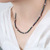Wholesale Women's Handmade Titanium Steel Pearl Lapis Lazuite Necklace With Geometric Pattern And Electroplating