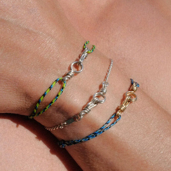 Wholesale Women's Handwoven Rope Copper Electroplated Heart Shape Wave Ring Love Bracelet Light Luxury Style