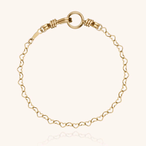Wholesale Women's Handwoven Rope Copper Electroplated Heart Shape Wave Ring Love Bracelet Light Luxury Style