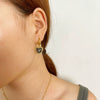Wholesale Women's Heart Pattern Electroplated 18K Gold Stainless Steel Earrings