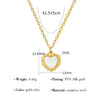 Wholesale Women's Heart Pattern Inlaid Shell Retro Style Titanium Steel Necklace With Electroplating