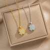 Wholesale Women's Heart Shape Copper Zircon Necklace With Real Gold Plating In The Furnace
