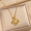 Wholesale Women's Heart Shape Cross Vajra Clavicle Necklace With Copper Zircon Pendant Gold Plated In Vacuum Furnace 18K O Word Chain Light Luxury Style
