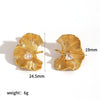 Wholesale Women's Heart Shape Geometric Stainless Steel Diamondencrusted Zircon Earrings With Pvd Furnace Vacuum Real Gold Plating
