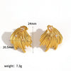 Wholesale Women's Heart Shape Geometric Stainless Steel Diamondencrusted Zircon Earrings With Pvd Furnace Vacuum Real Gold Plating
