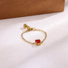 Wholesale Women's Heart Shape Geometric Stainless Steel Ring Inlaid With Gold