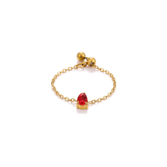 Wholesale Women's Heart Shape Geometric Stainless Steel Ring Inlaid With Gold