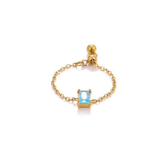 Wholesale Women's Heart Shape Geometric Stainless Steel Ring Inlaid With Gold