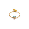 Wholesale Women's Heart Shape Geometric Stainless Steel Ring Inlaid With Gold