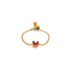 Wholesale Women's Heart Shape Geometric Stainless Steel Ring Inlaid With Gold