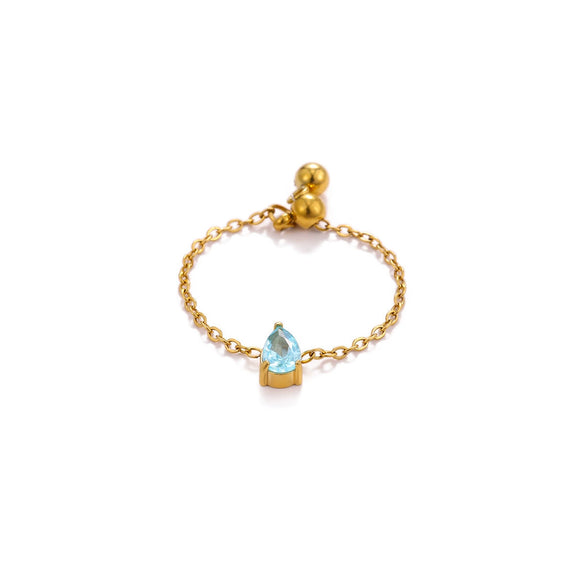 Wholesale Women's Heart Shape Geometric Stainless Steel Ring Inlaid With Gold