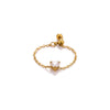 Wholesale Women's Heart Shape Geometric Stainless Steel Ring Inlaid With Gold