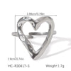 Wholesale Women's Heart Shape Open Titanium Steel Ring With Oil Dripping Design And Non Fading Feature