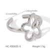 Wholesale Women's Heart Shape Open Titanium Steel Ring With Oil Dripping Design And Non Fading Feature