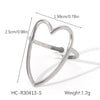 Wholesale Women's Heart Shape Open Titanium Steel Ring With Oil Dripping Design And Non Fading Feature