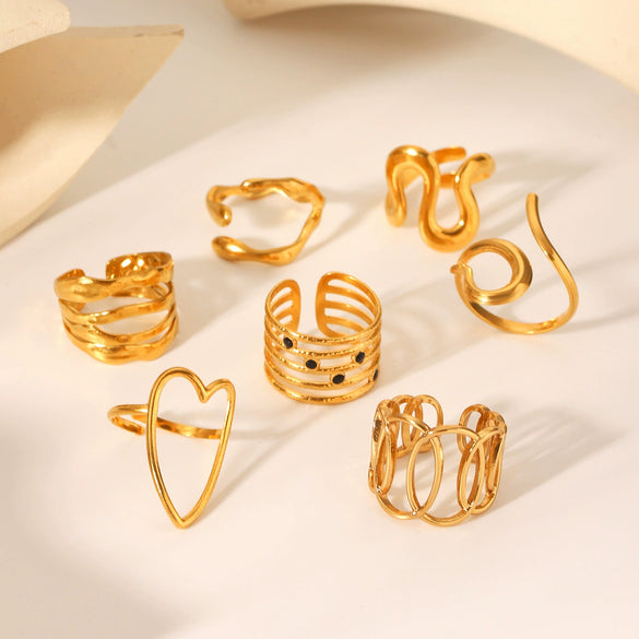 Wholesale Women's Heart Shape Open Titanium Steel Ring With Oil Dripping Design And Non Fading Feature