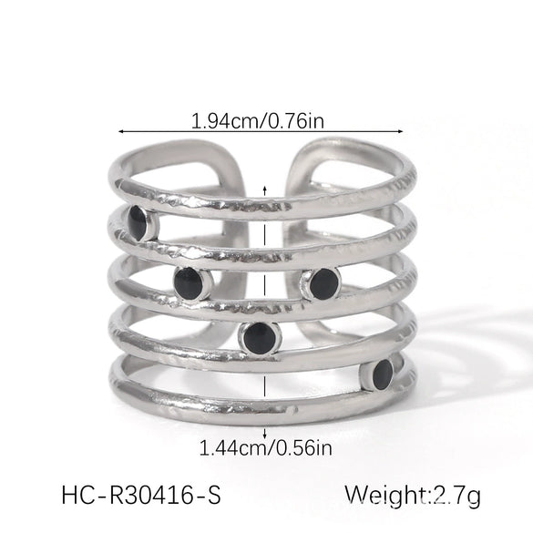 Wholesale Women's Heart Shape Open Titanium Steel Ring With Oil Dripping Design And Non Fading Feature