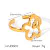 Wholesale Women's Heart Shape Open Titanium Steel Ring With Oil Dripping Design And Non Fading Feature