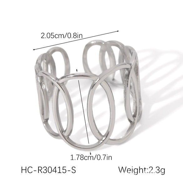 Wholesale Women's Heart Shape Open Titanium Steel Ring With Oil Dripping Design And Non Fading Feature