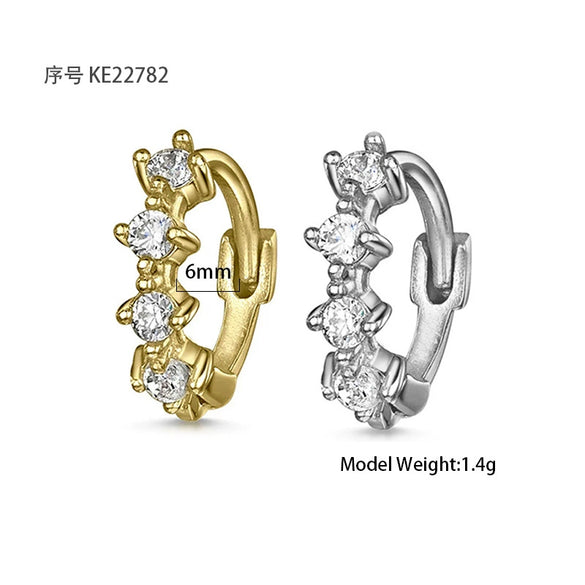 Wholesale Women's Heart Shape S925 Sterling Silver Earrings Set With Diamond Zircon Ear Buckles And Electroplated Ear Bone Clip High Sense Geometric Style