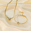 Wholesale Women's Heart Shape Stainless Steel Electroplated Love Zircon Bracelet Jewelry