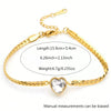 Wholesale Women's Heart Shape Stainless Steel Electroplated Love Zircon Bracelet Jewelry