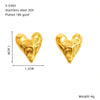 Wholesale Women's Heart Shape Titanium Steel Electroplated Earrings With Retro Design