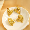 Wholesale Women's Heart Shape Titanium Steel Electroplated Earrings With Retro Design