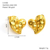 Wholesale Women's Heart Shape Titanium Steel Electroplated Earrings With Retro Design