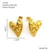 Wholesale Women's Heart Shape Titanium Steel Electroplated Earrings With Retro Design