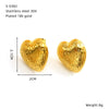 Wholesale Women's Heart Shape Titanium Steel Electroplated Earrings With Retro Design