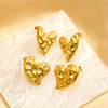 Wholesale Women's Heart Shape Titanium Steel Electroplated Earrings With Retro Design