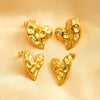 Wholesale Women's Heart Shape Titanium Steel Electroplated Earrings With Retro Design